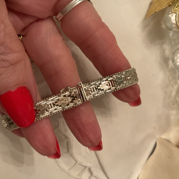 MILOR, ITALY 925 STERLING SILVER RICCO TWO-TONE GOLD/SILVER 8” BRACELET 22 GRAMS - Picture 4 of 16